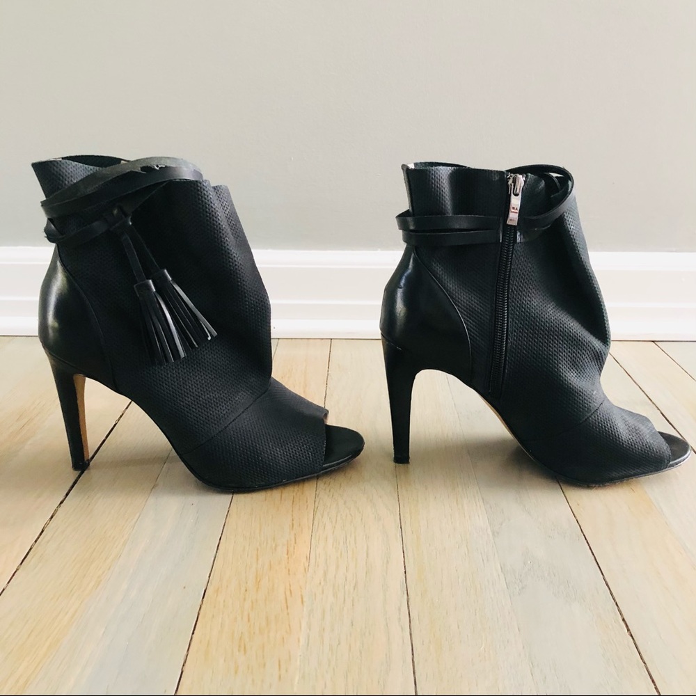 French Connection open toe high heel booties